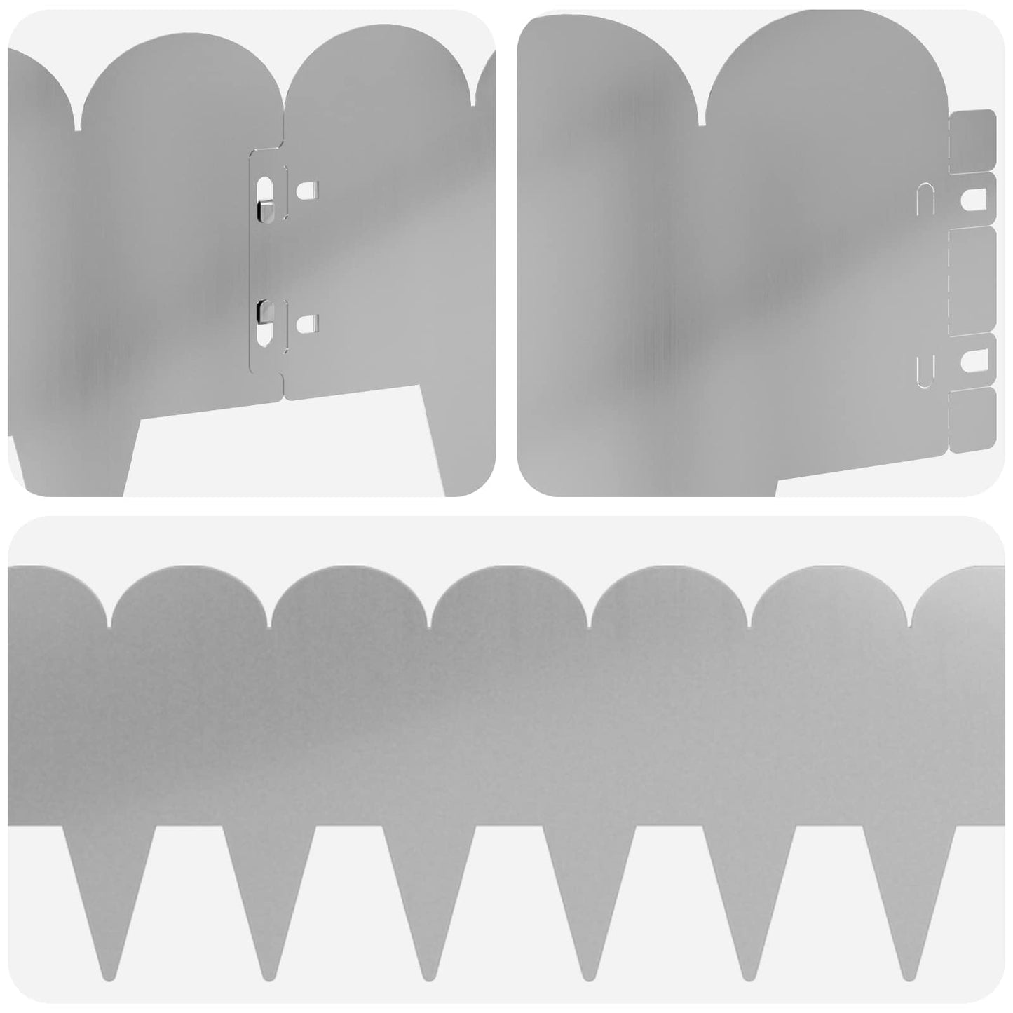 Plænekant 30 pcs 103 x 20 cm Stål Sølv