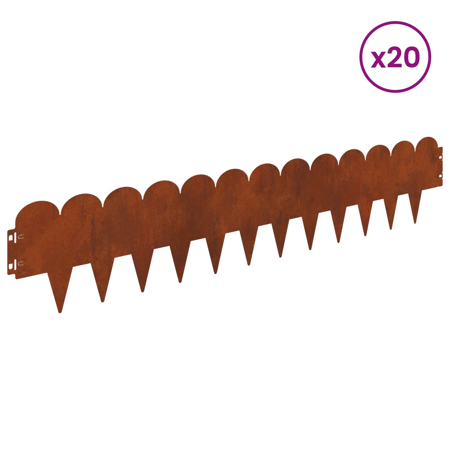 Plænekant 20 pcs 103 x 20 cm Stål Rusten