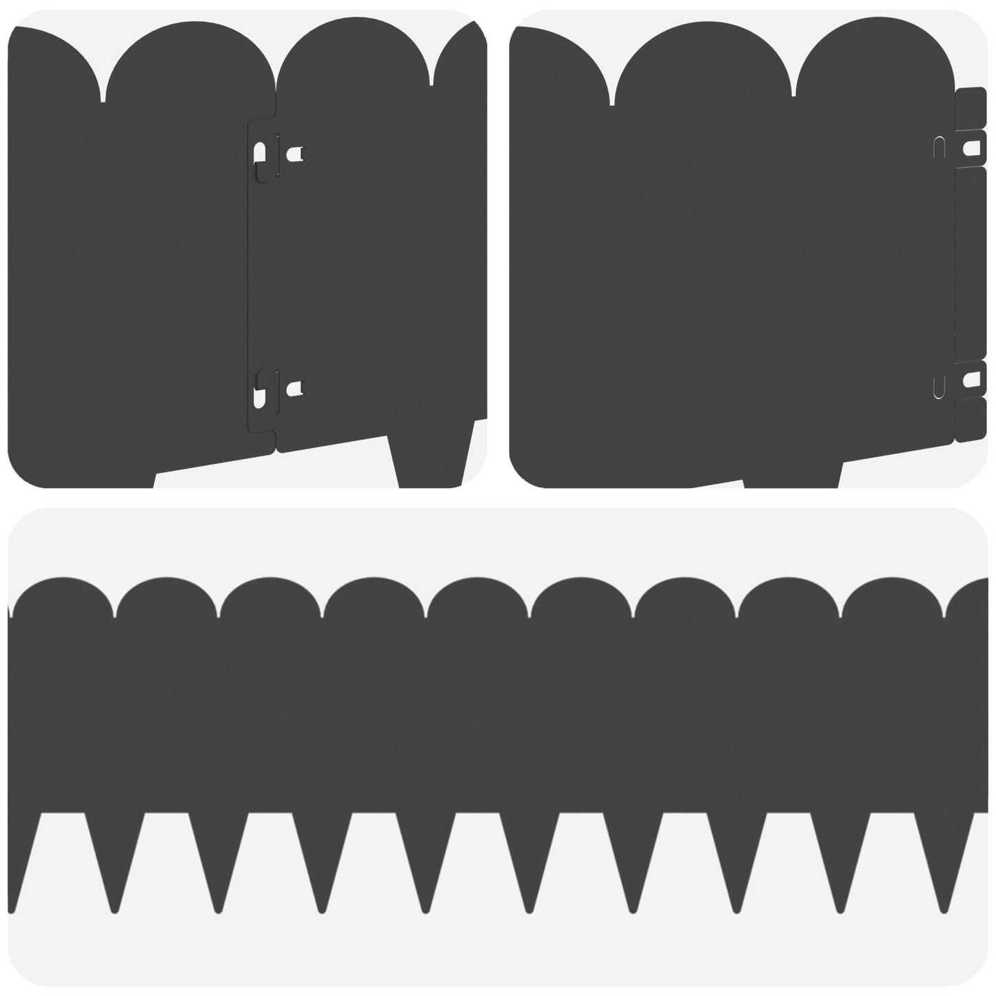 Plænekant 30 pcs 103 x 25 cm Stål Sort