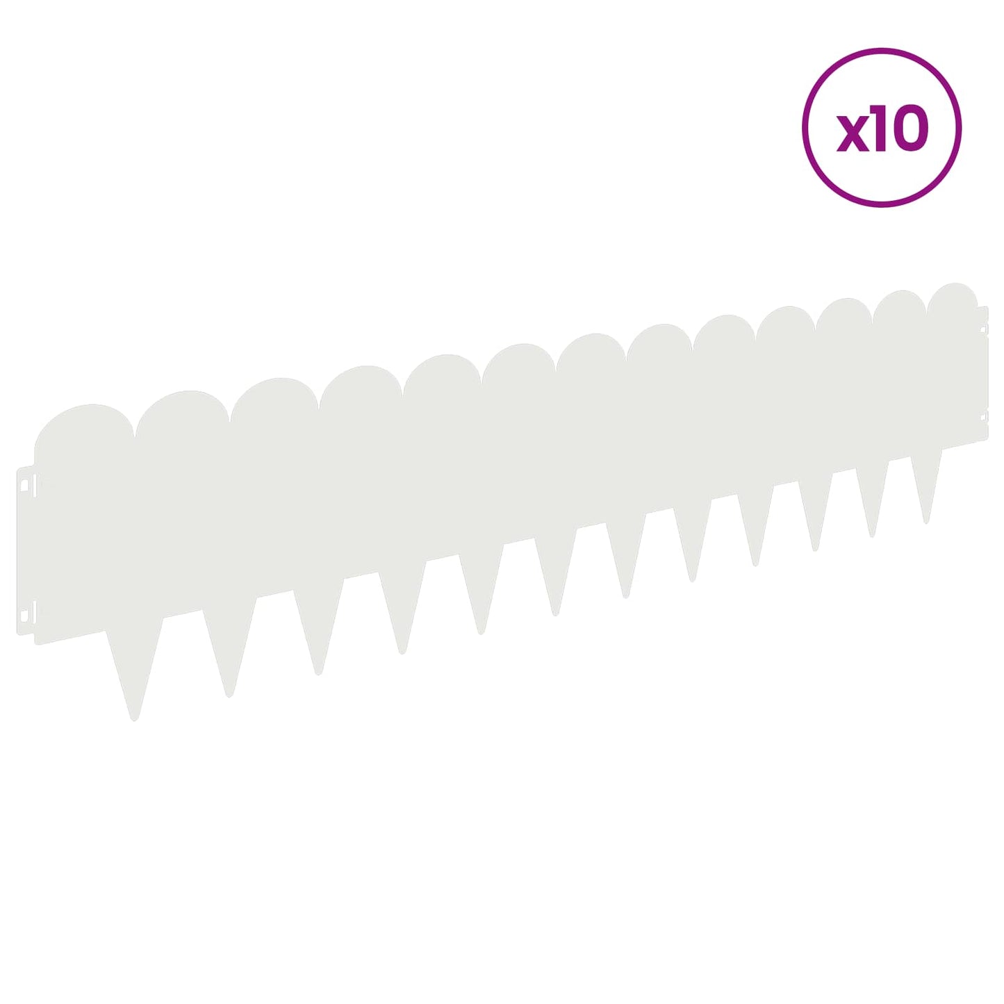 Plænekant 10 pcs 103 x 25 cm Stål Hvid