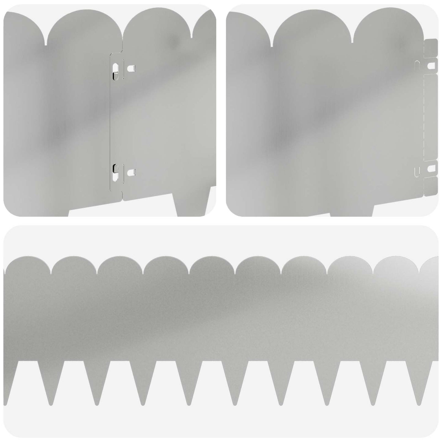 Plænekant 30 pcs 103 x 25 cm Stål Sølv