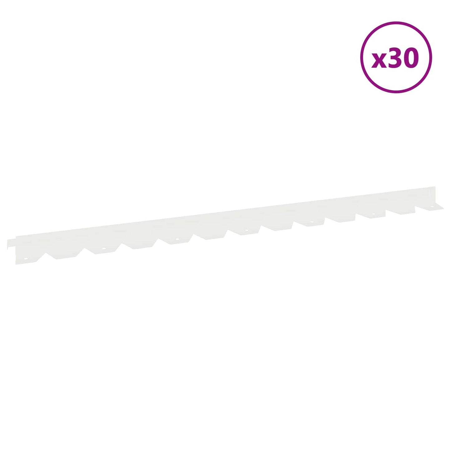 Plænekant 30 pcs 102 x 4 x 4 cm Stål Hvid