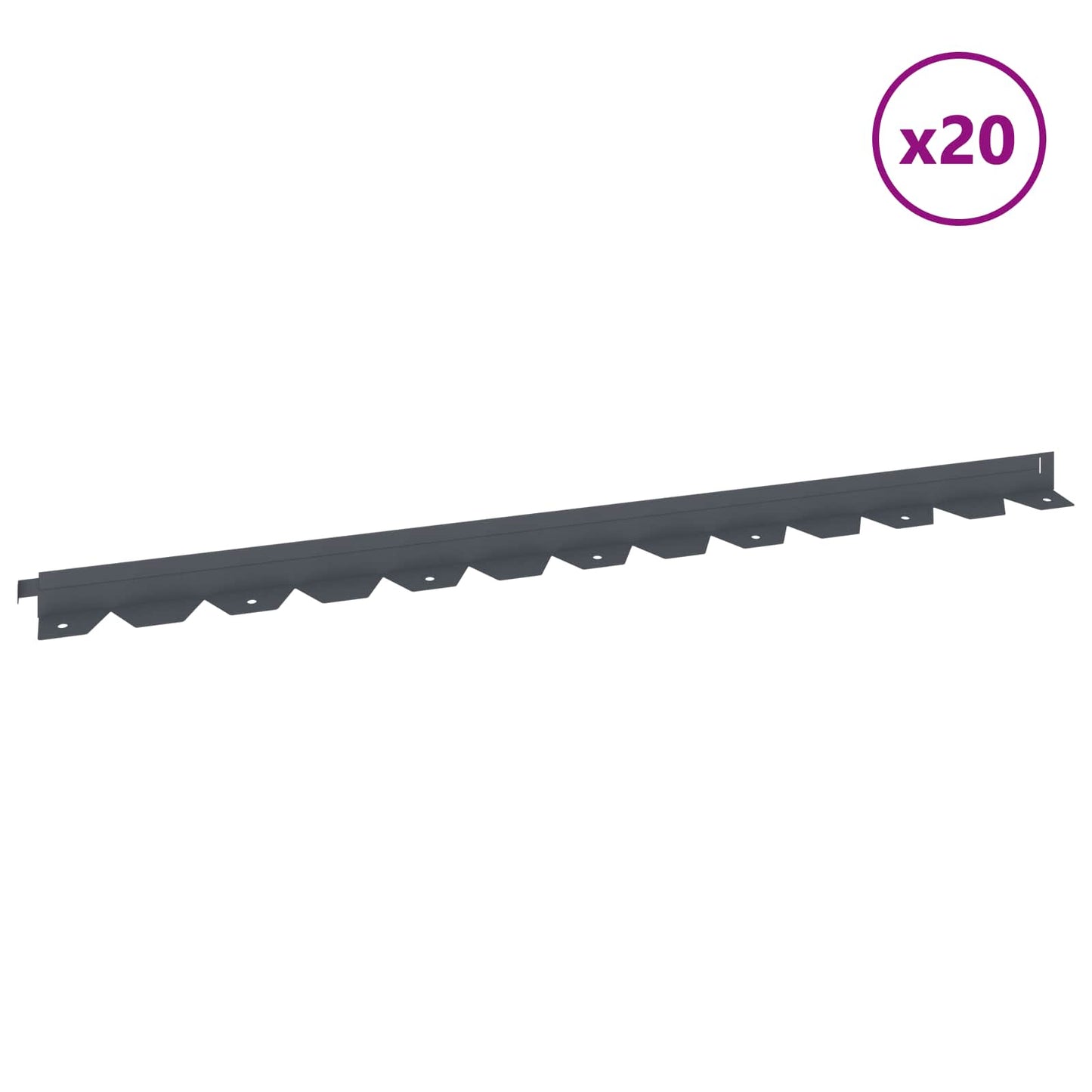 Plænekant 20 pcs 102 x 4 x 4 cm Stål Antracit