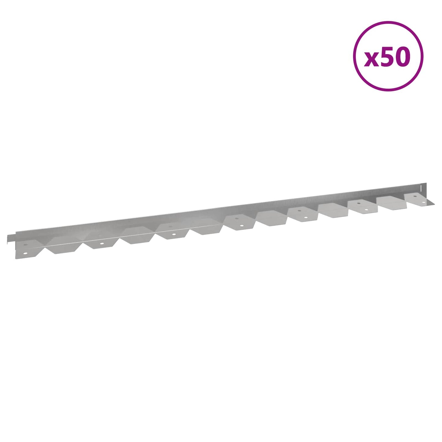 Plænekant 50 pcs 102 x 4 x 4 cm Stål Sølv
