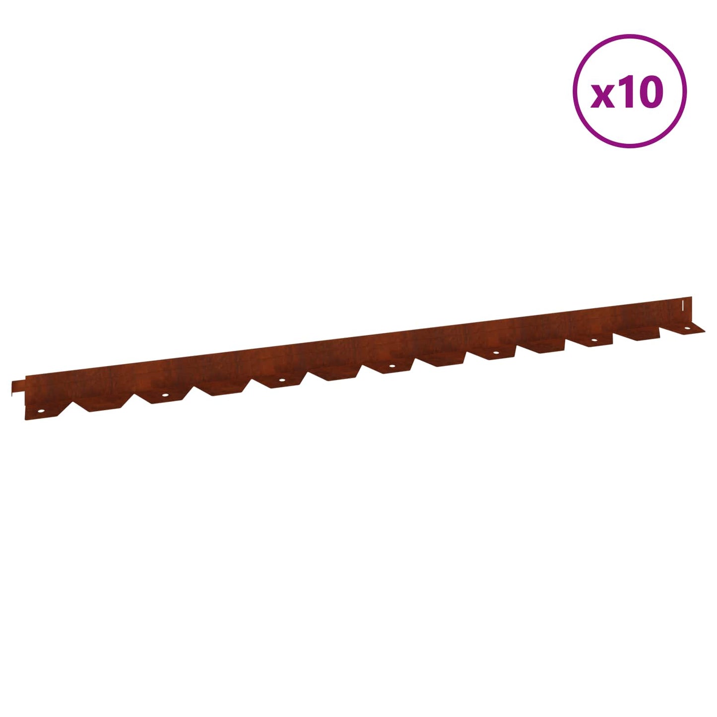 Plænekant 10 pcs 102 x 4 x 4 cm Stål Rusten