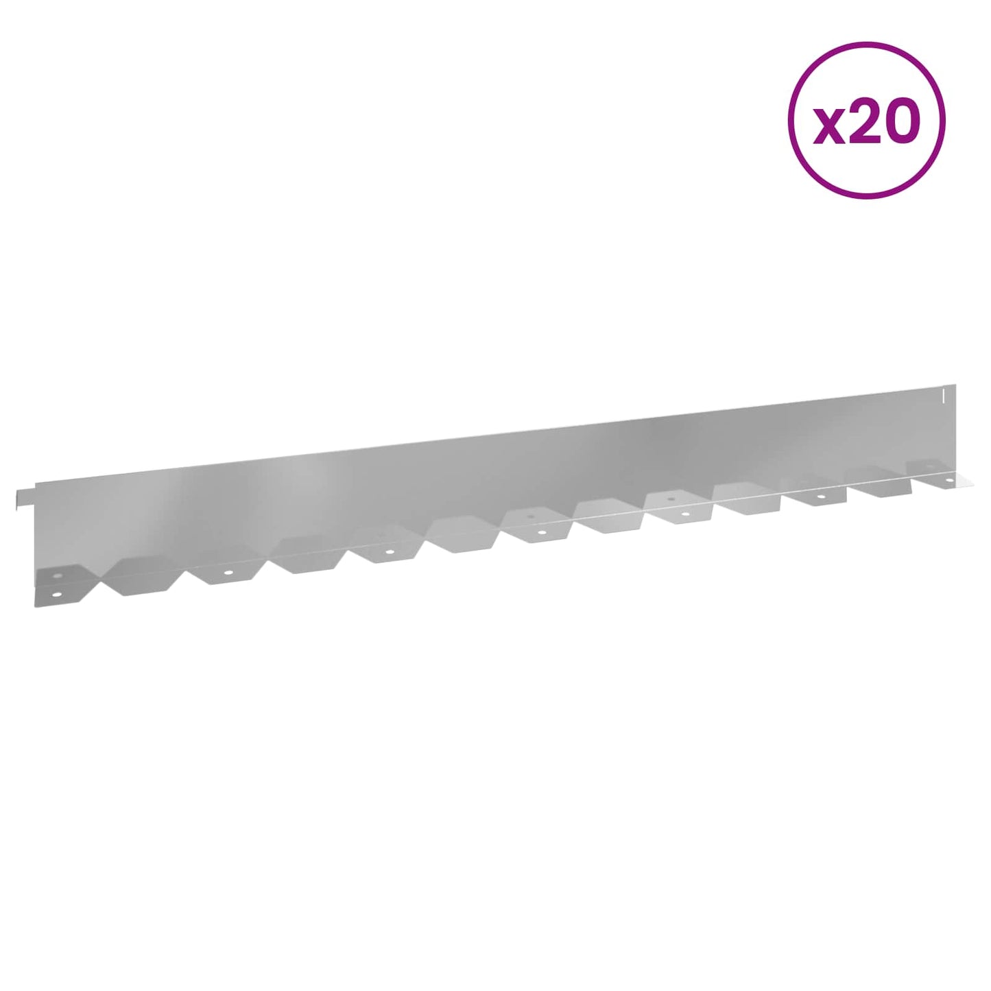 Plænekant 20 pcs 102 x 10 x 4 cm Stål Sølv