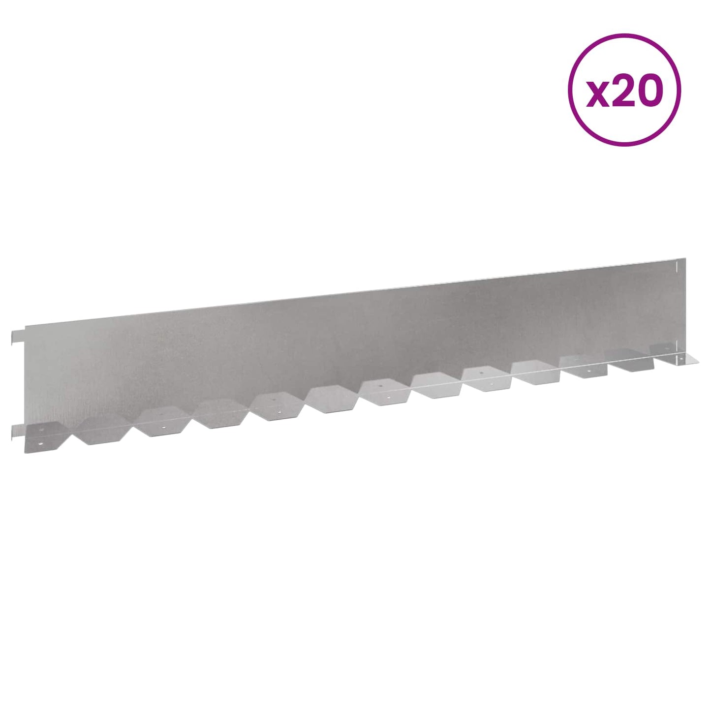 Plænekant 20 pcs 102 x 15 x 4 cm Stål Sølv