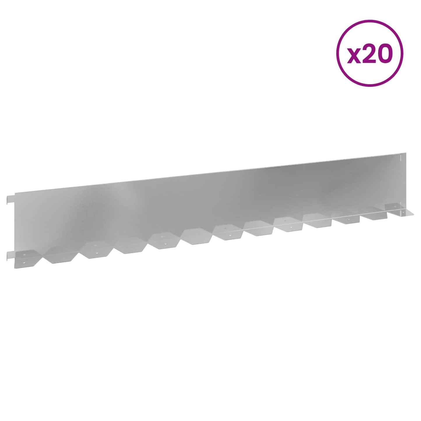 Plænekant 20 pcs 102 x 15 x 4 cm Stål Sølv