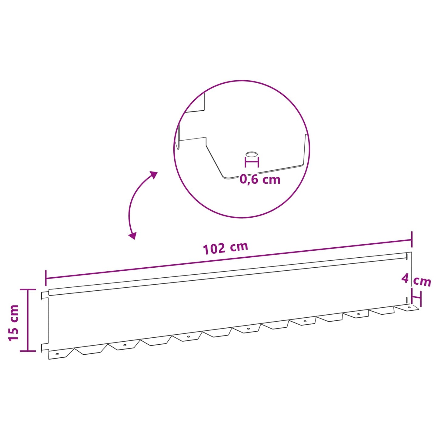 Plænekant 10 pcs 102 x 15 x 4 cm Stål Rusten