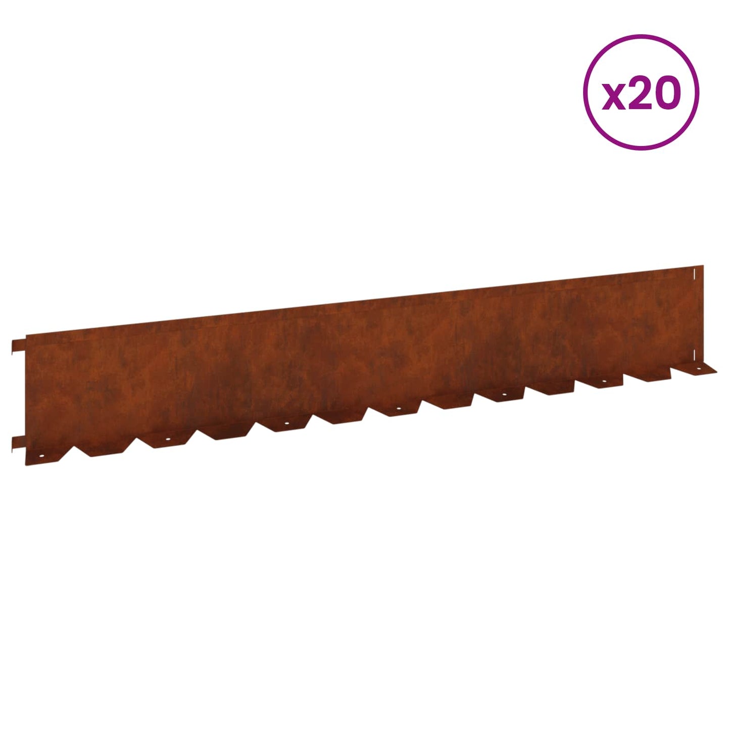 Plænekant 20 pcs 102 x 15 x 4 cm Stål Rusten
