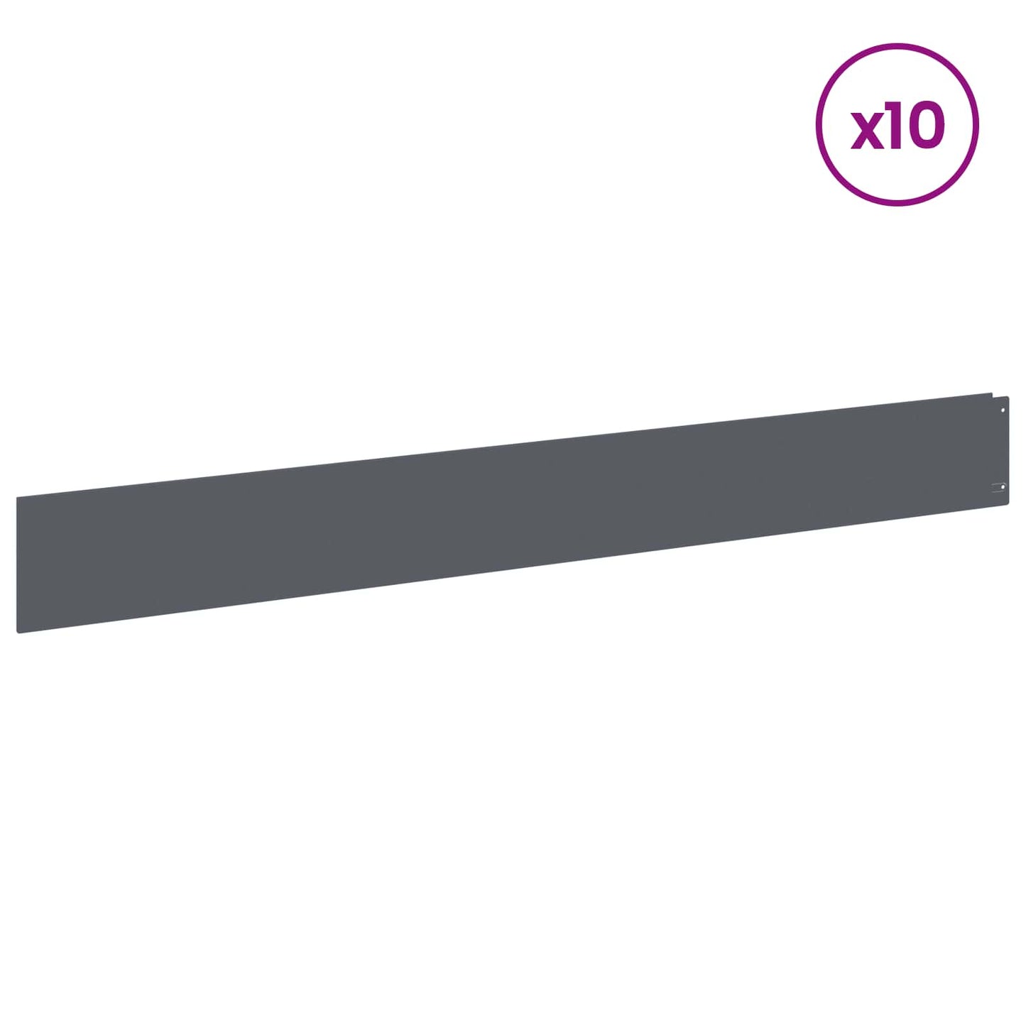 Plænekant 10 pcs 100 x 12 cm Stål Antracit