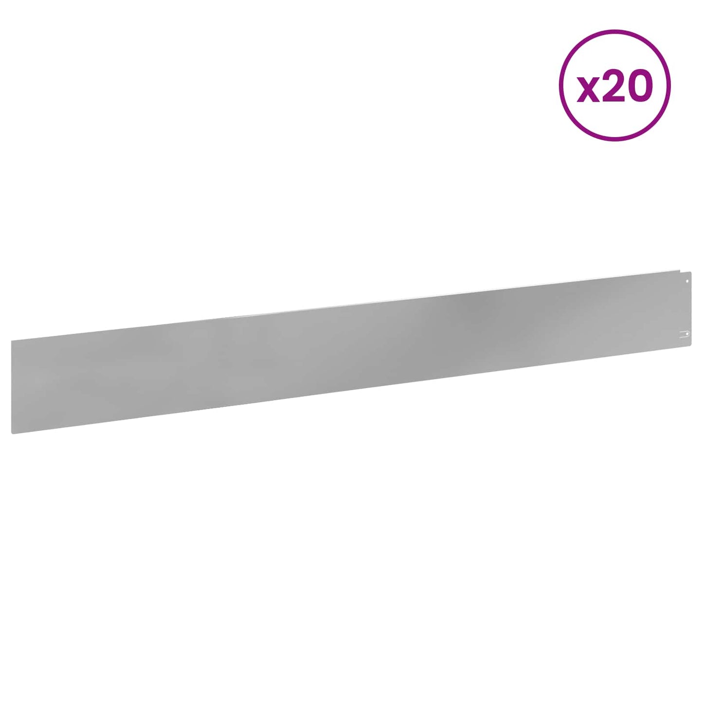 Plænekant 20 pcs 100 x 12 cm Stål Sølv