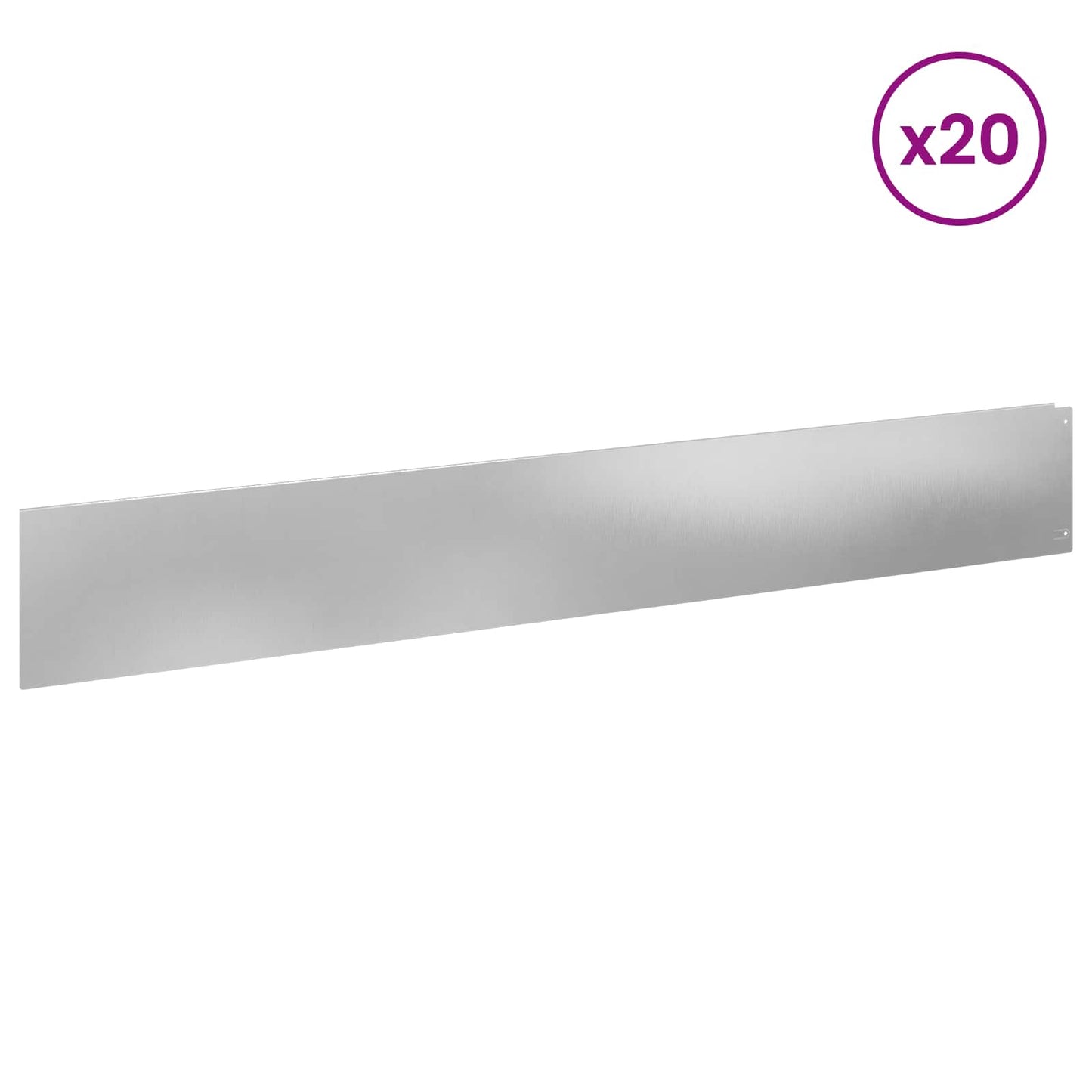 Plænekant 20 pcs 100 x 15 cm Stål Sølv