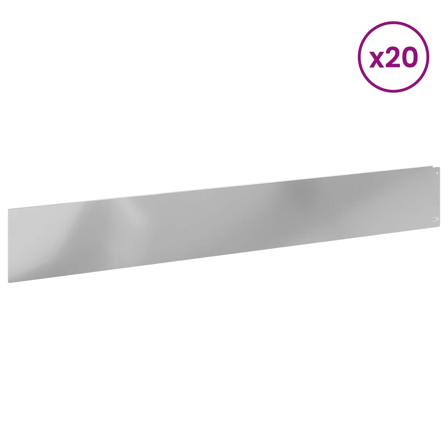 Plænekant 20 pcs 100 x 15 cm Stål Sølv