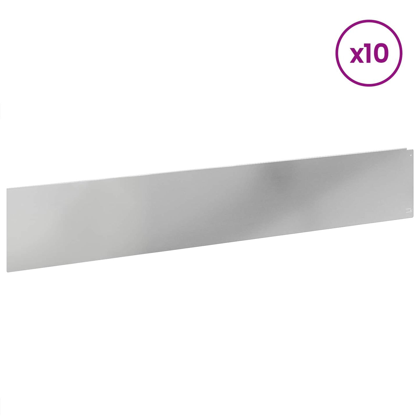 Plænekant 10 pcs 100 x 18 cm Stål Sølv