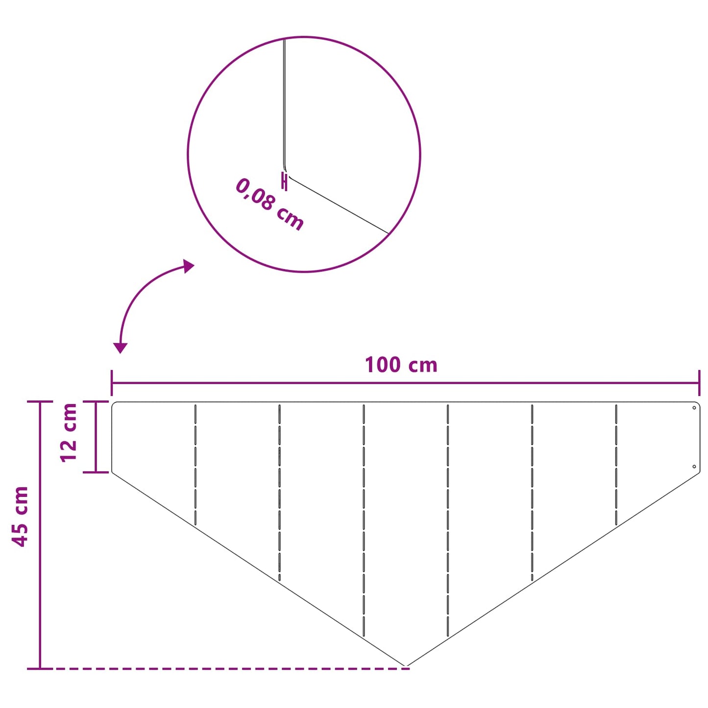 Plænekant 4 pcs 100 x 45 cm Stål Sølv