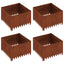 Plænekant 4 pcs 60 x 60 x 35 cm Stål Rusten