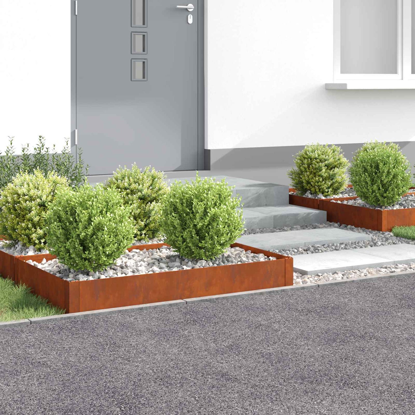 Plænekant 4 pcs 100 x 60 x 20 cm Stål Rusten