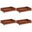 Plænekant 4 pcs 100 x 60 x 20 cm Stål Rusten