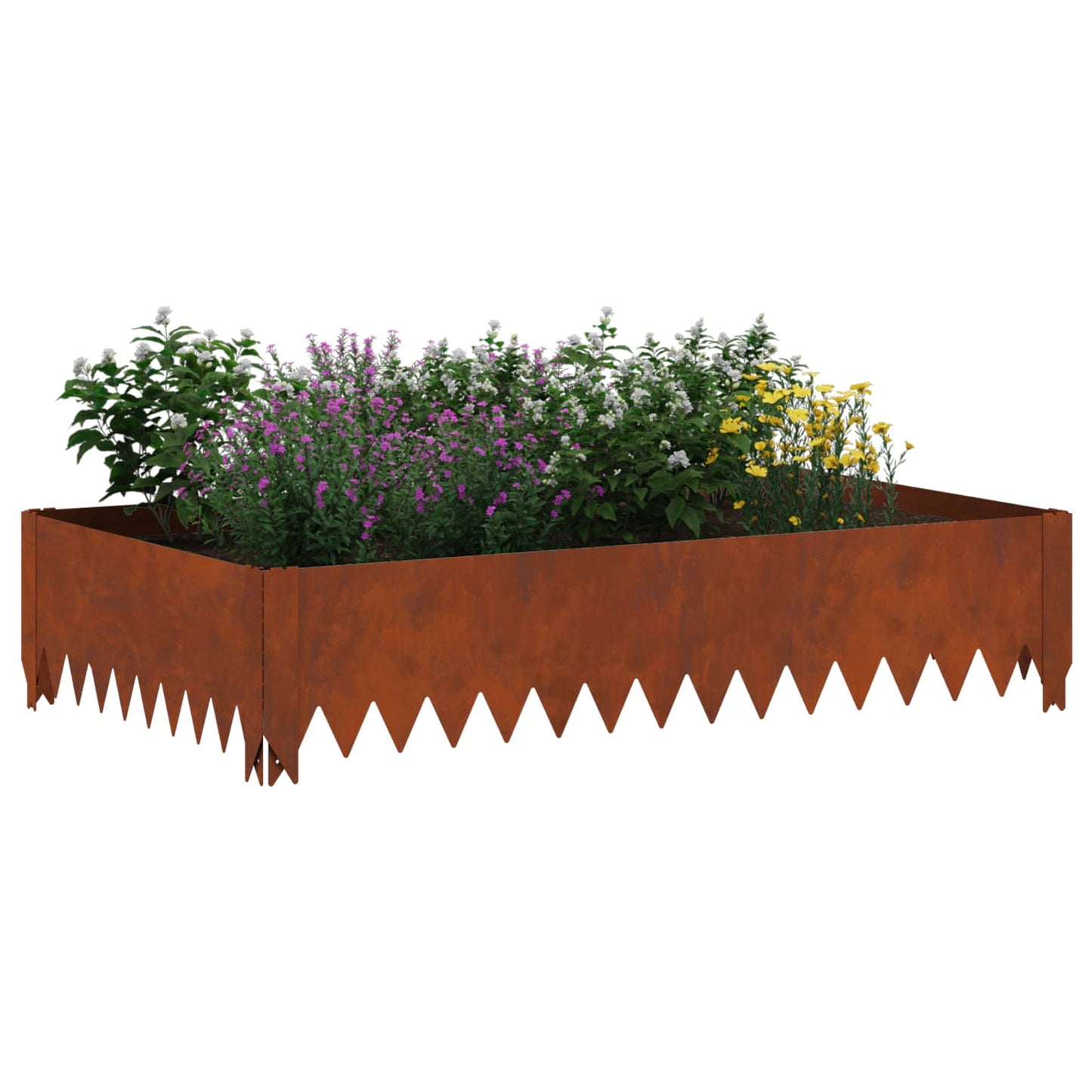 Plænekant 4 pcs 100 x 60 x 20 cm Stål Rusten