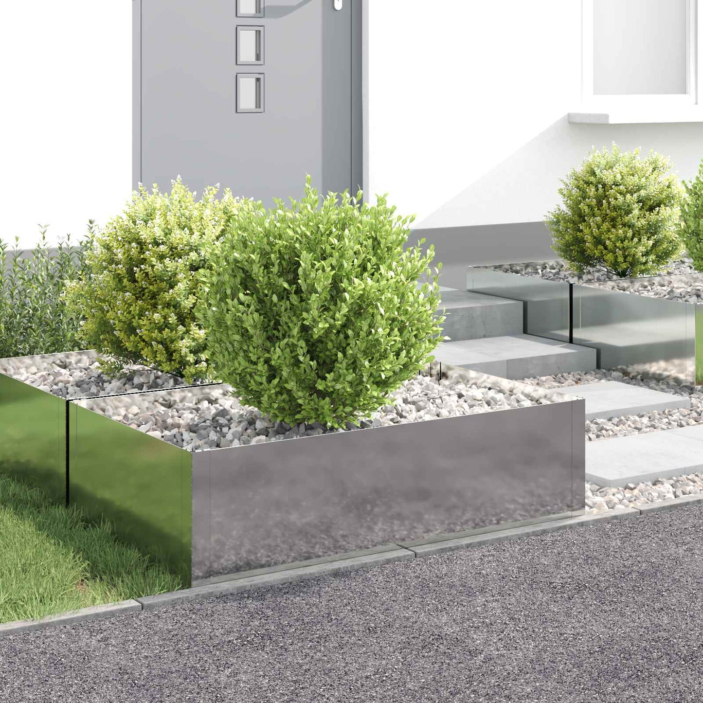 Plænekant 4 pcs 100 x 60 x 35 cm Stål Sølv