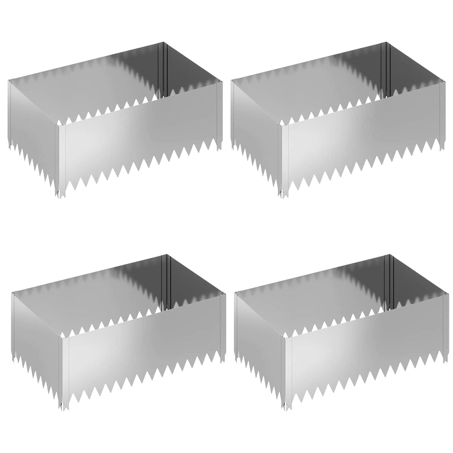 Plænekant 4 pcs 100 x 60 x 35 cm Stål Sølv