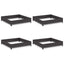 Plænekant 4 pcs 100 x 100 x 20 cm Stål Sort