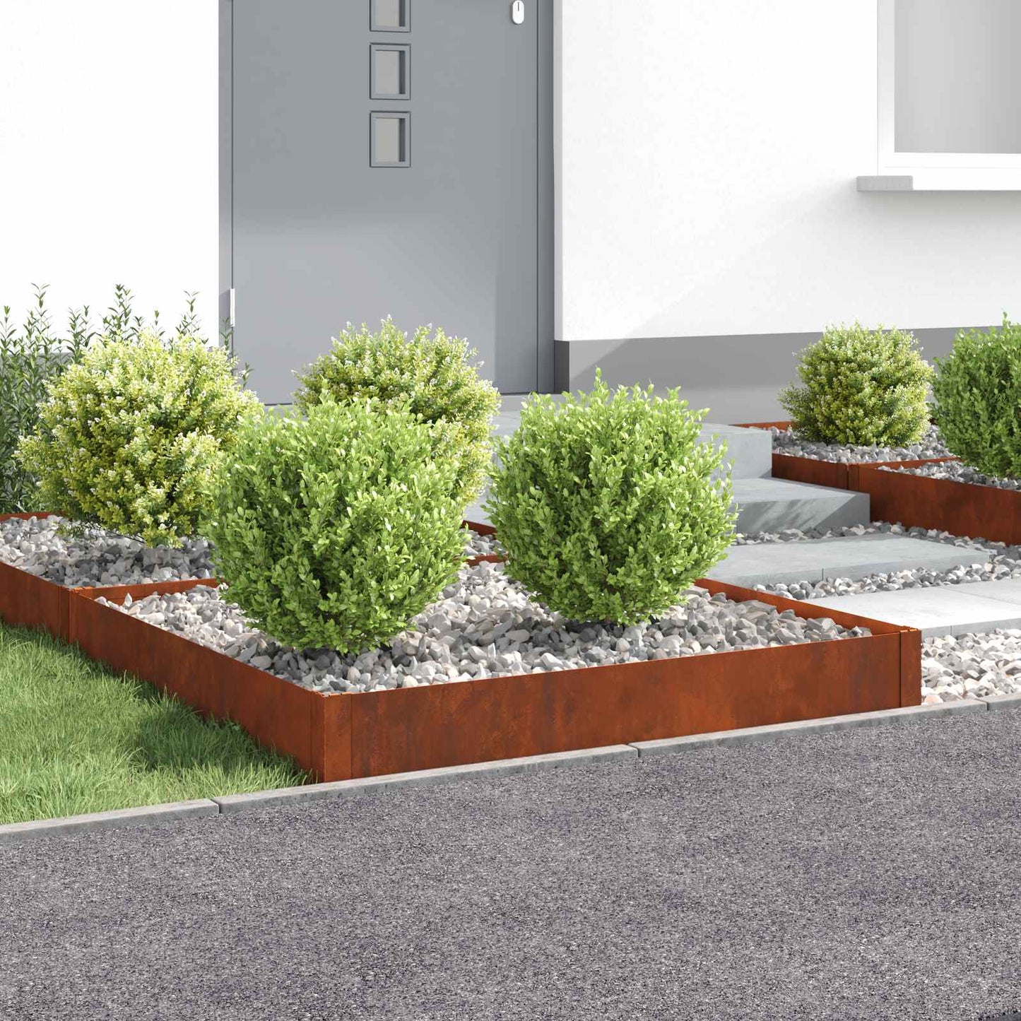 Plænekant 4 pcs 100 x 100 x 20 cm Stål Rusten