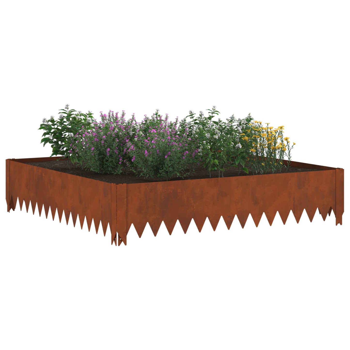Plænekant 4 pcs 100 x 100 x 20 cm Stål Rusten