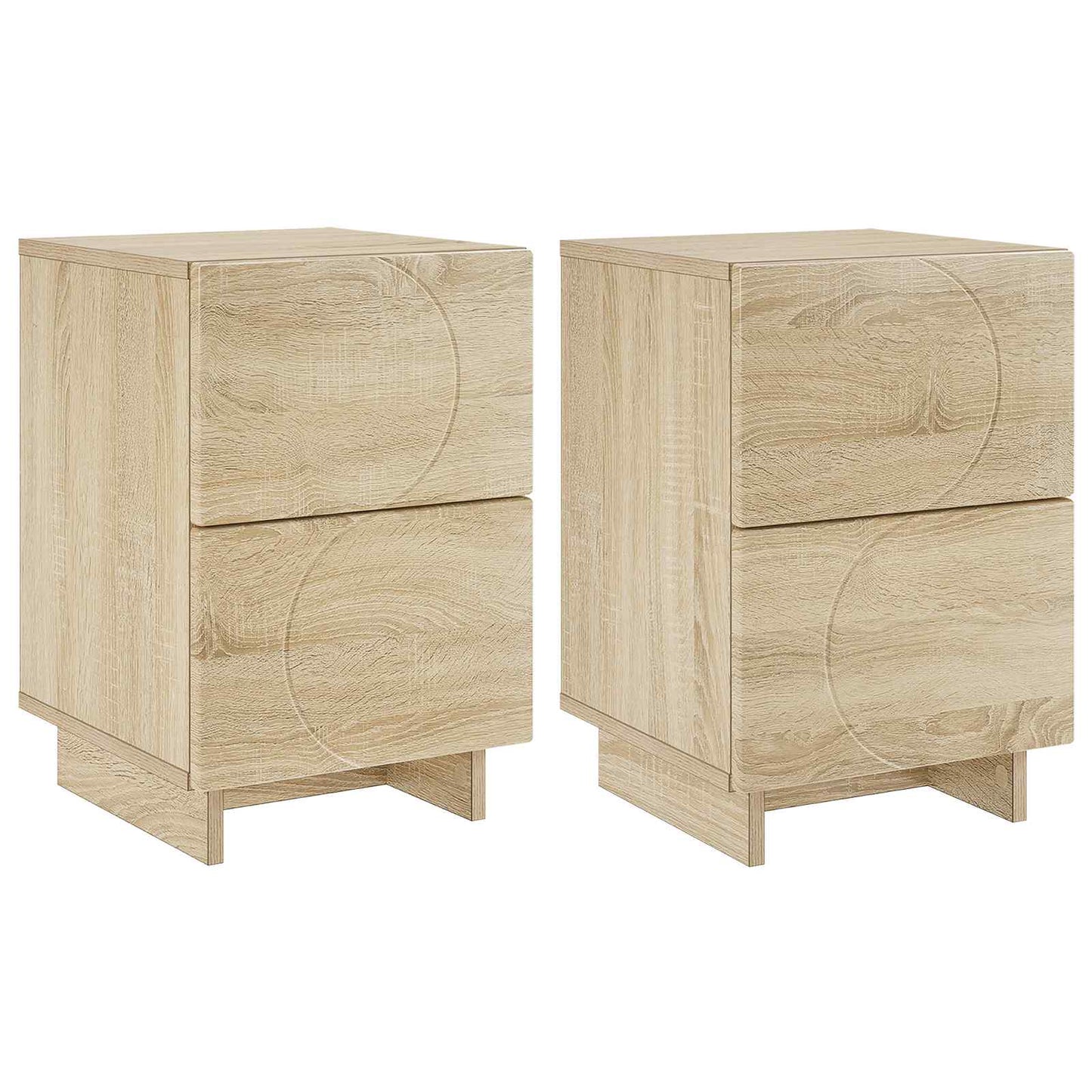 Natskab 2 stk. Sonoma-eg 33,5 x 34,5 x 50 cm Konstrueret træ