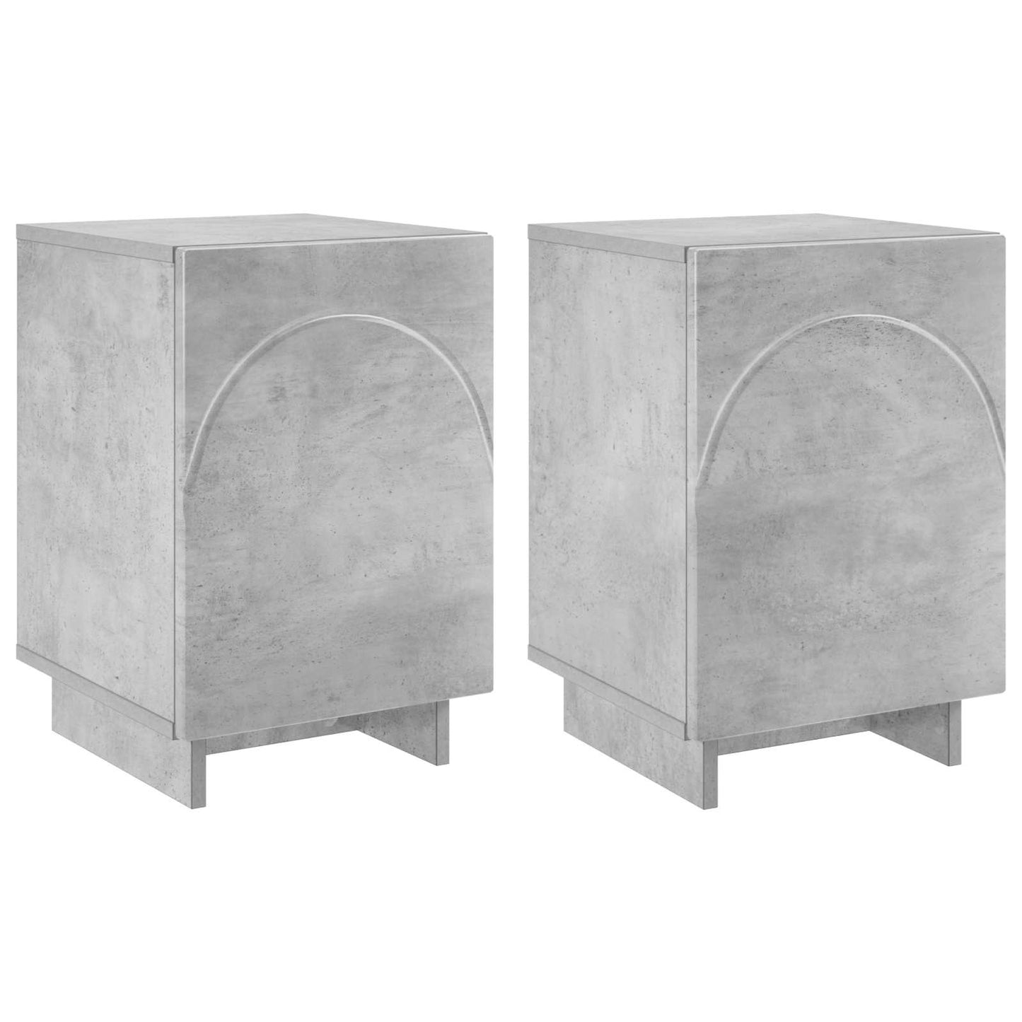 Natskab 2 pcs Betongrå 33,5 x 34,5 x 50 cm Konstrueret træ