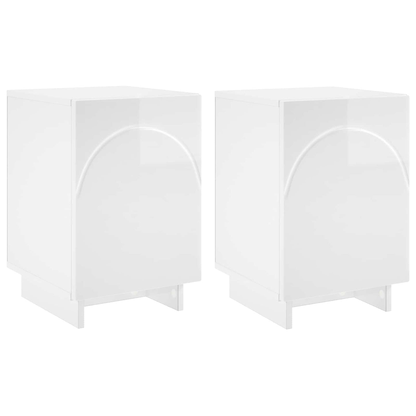 Natskab 2 pcs Hvid højglans 33,5 x 34,5 x 50 cm Konstrueret træ
