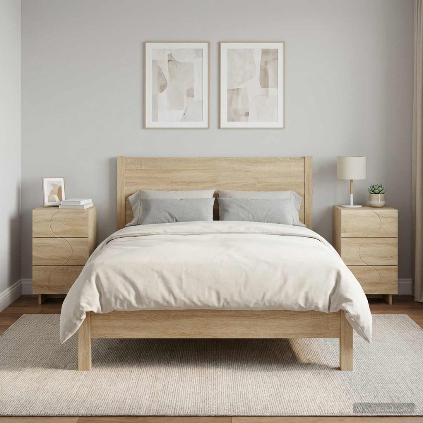 Natskab 2 pcs Sonoma-eg 33,5 x 34,5 x 60 cm Konstrueret træ