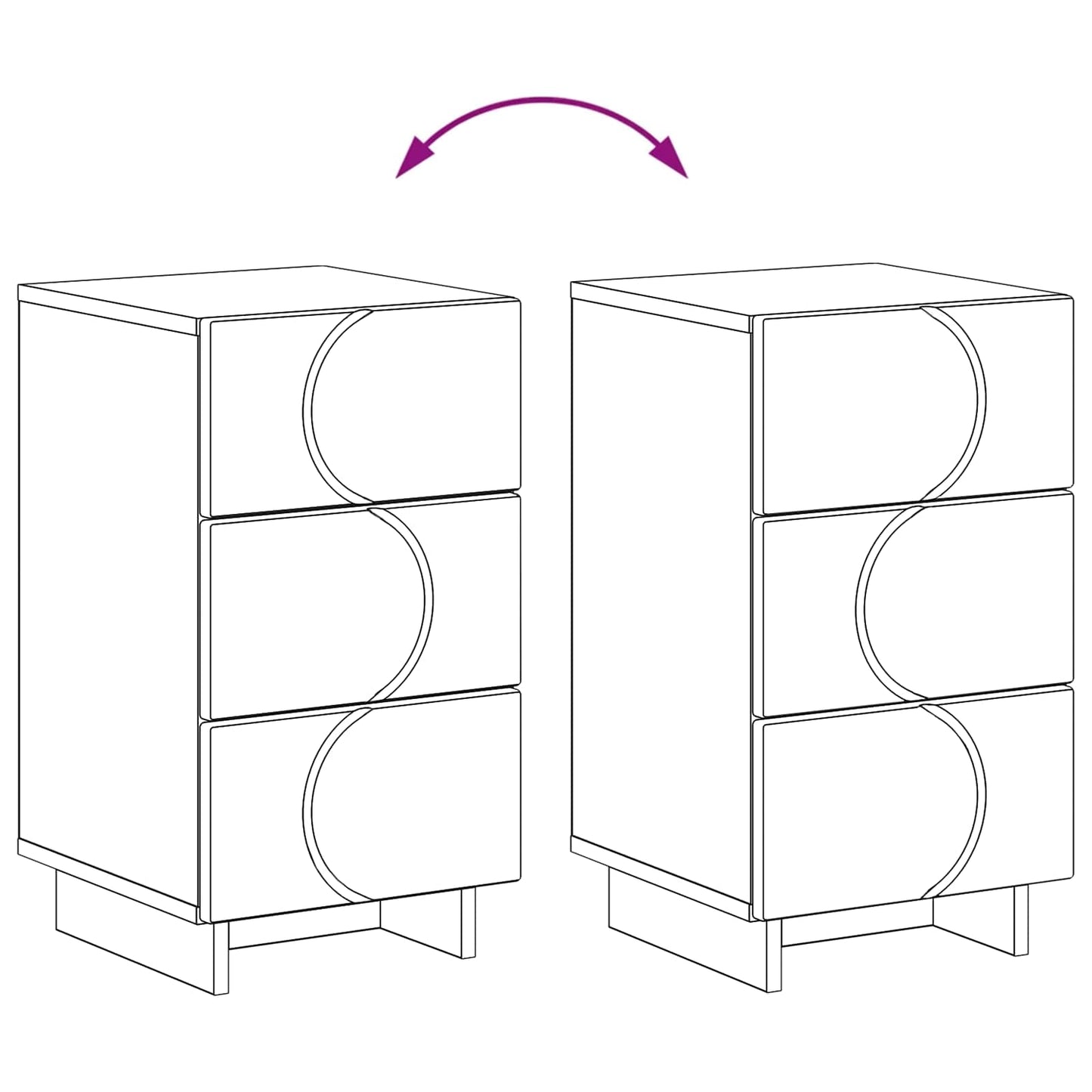 Natskab 2 pcs Sonoma-eg 33,5 x 34,5 x 60 cm Konstrueret træ