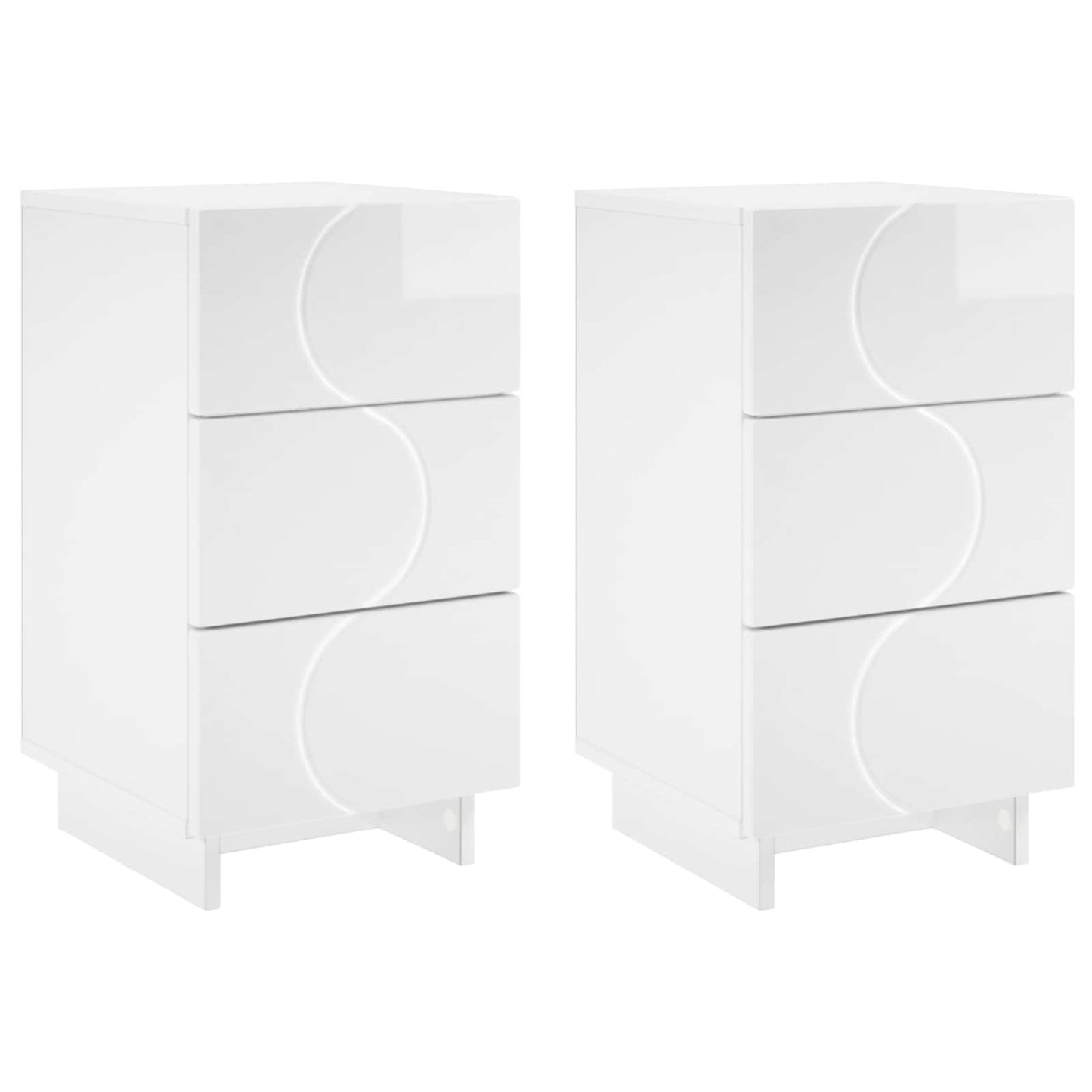 Natskab 2 pcs Hvid højglans 33,5 x 34,5 x 60 cm Konstrueret træ