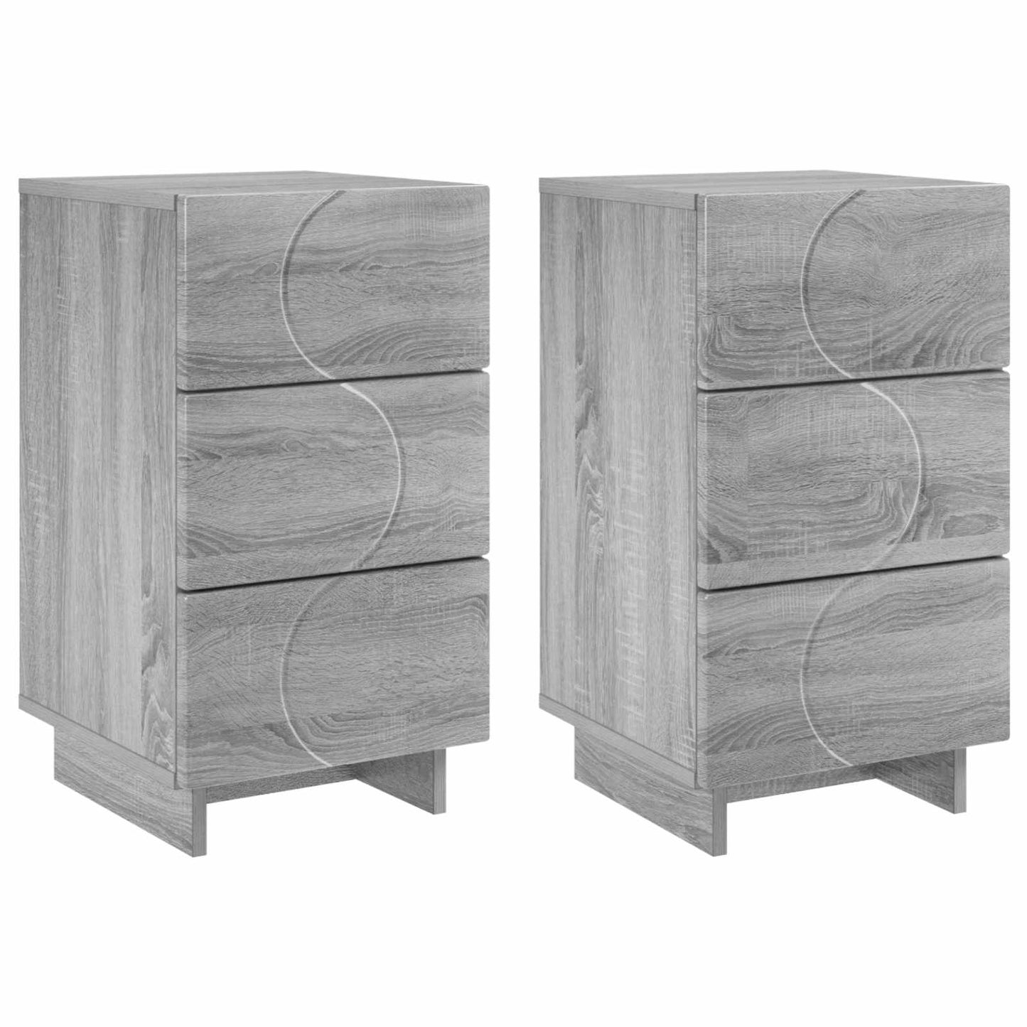 Natskab 2 pcs Grå Sonoma 33,5 x 34,5 x 60 cm Konstrueret træ