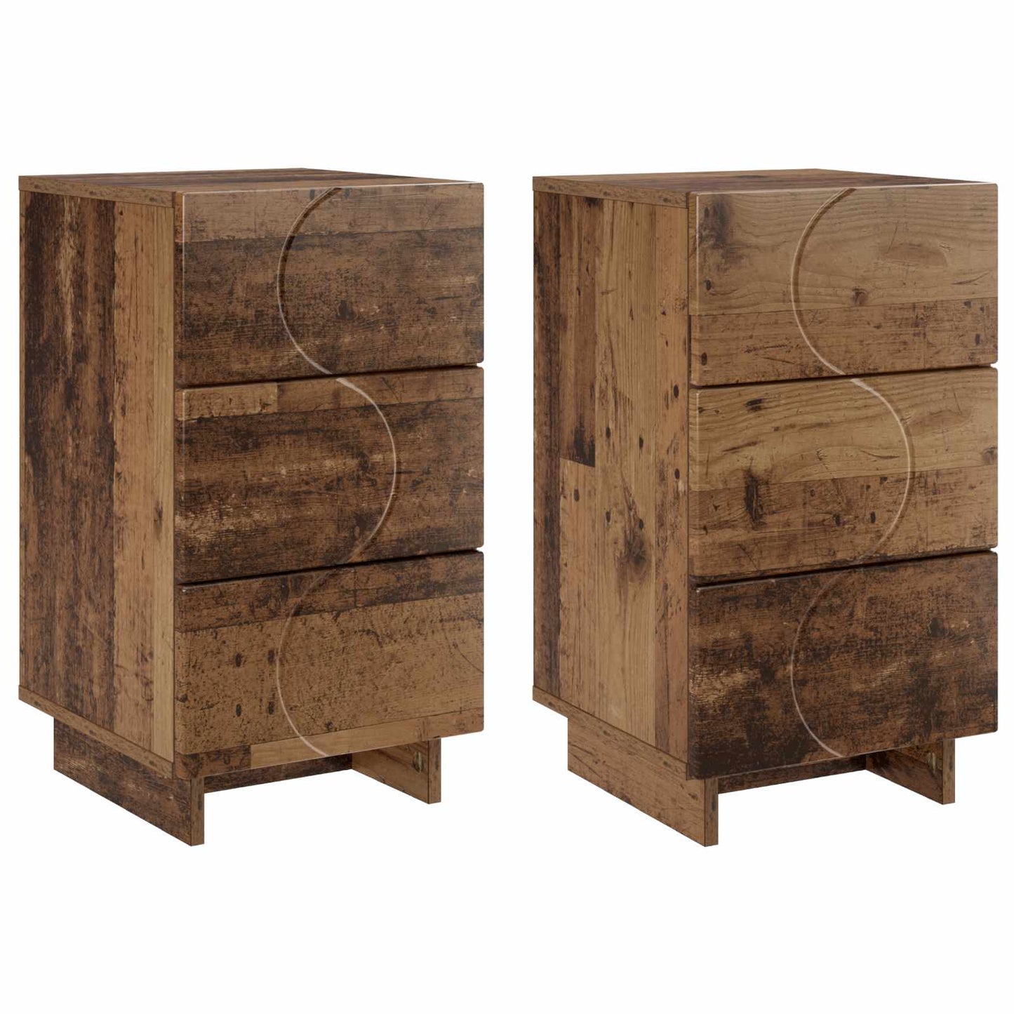 Natskab 2 pcs Gammelt træ 33,5 x 34,5 x 60 cm Konstrueret træ
