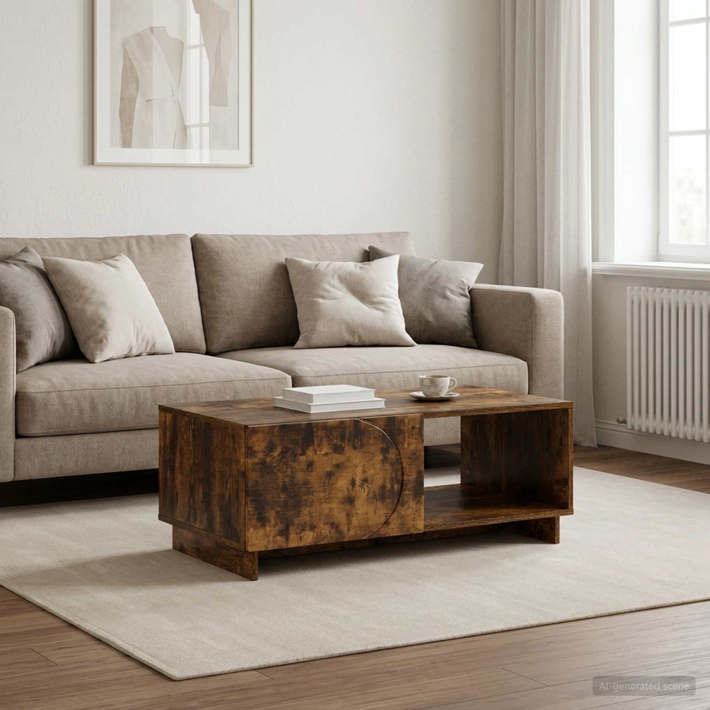 Sofabord Røget eg 95 x 50,5 x 35 cm Konstrueret træ
