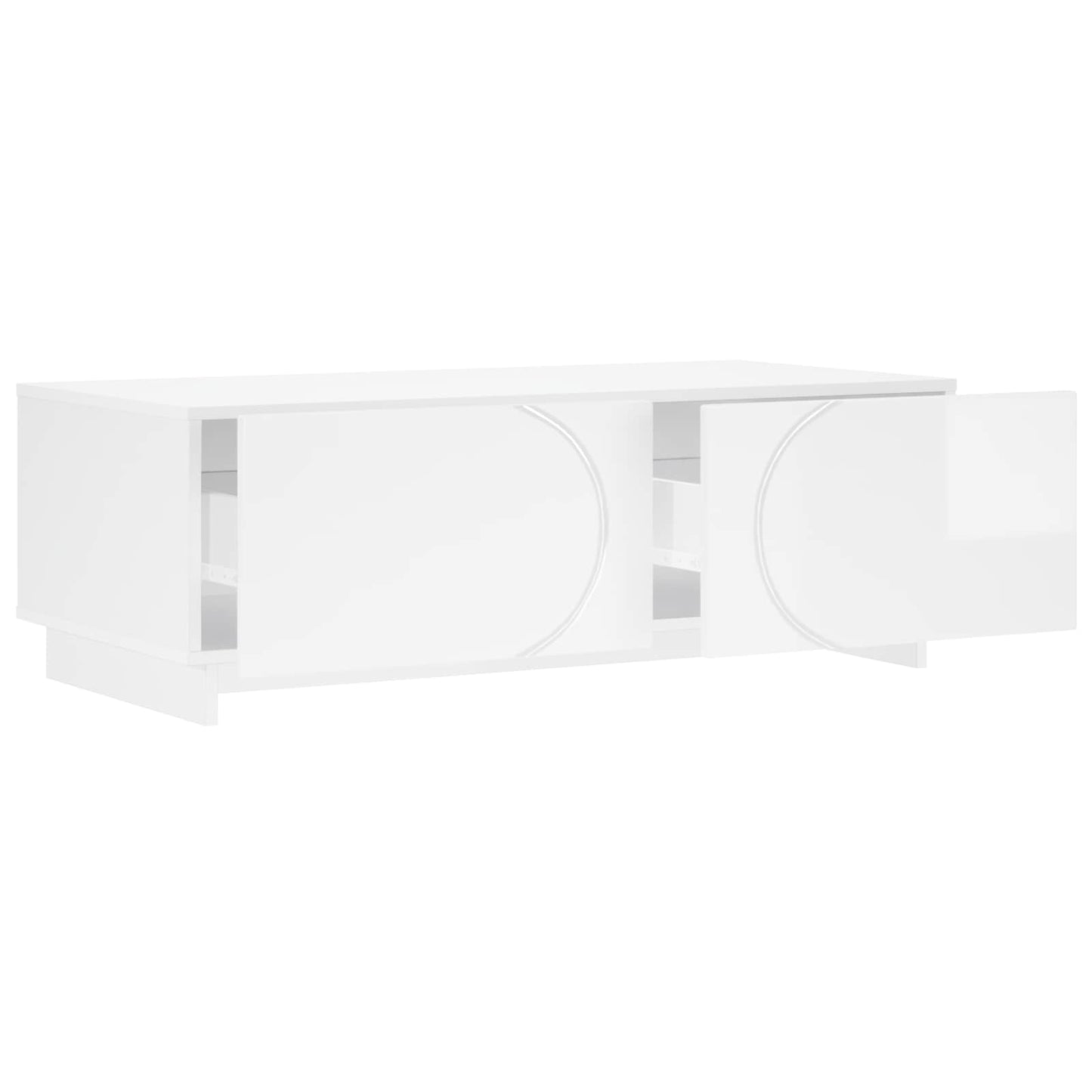 Sofabord Hvid højglans 102 x 50,5 x 35 cm Konstrueret træ