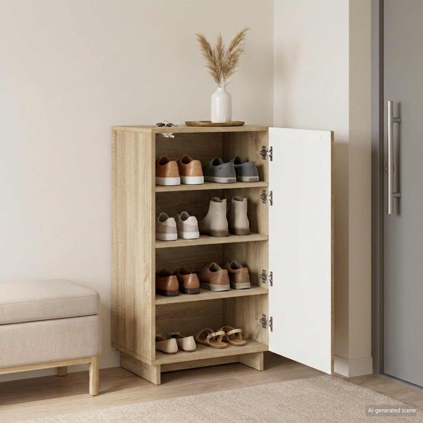 Sko skab 48 x 38 x 87,5 cm Konstrueret træ Sonoma-eg