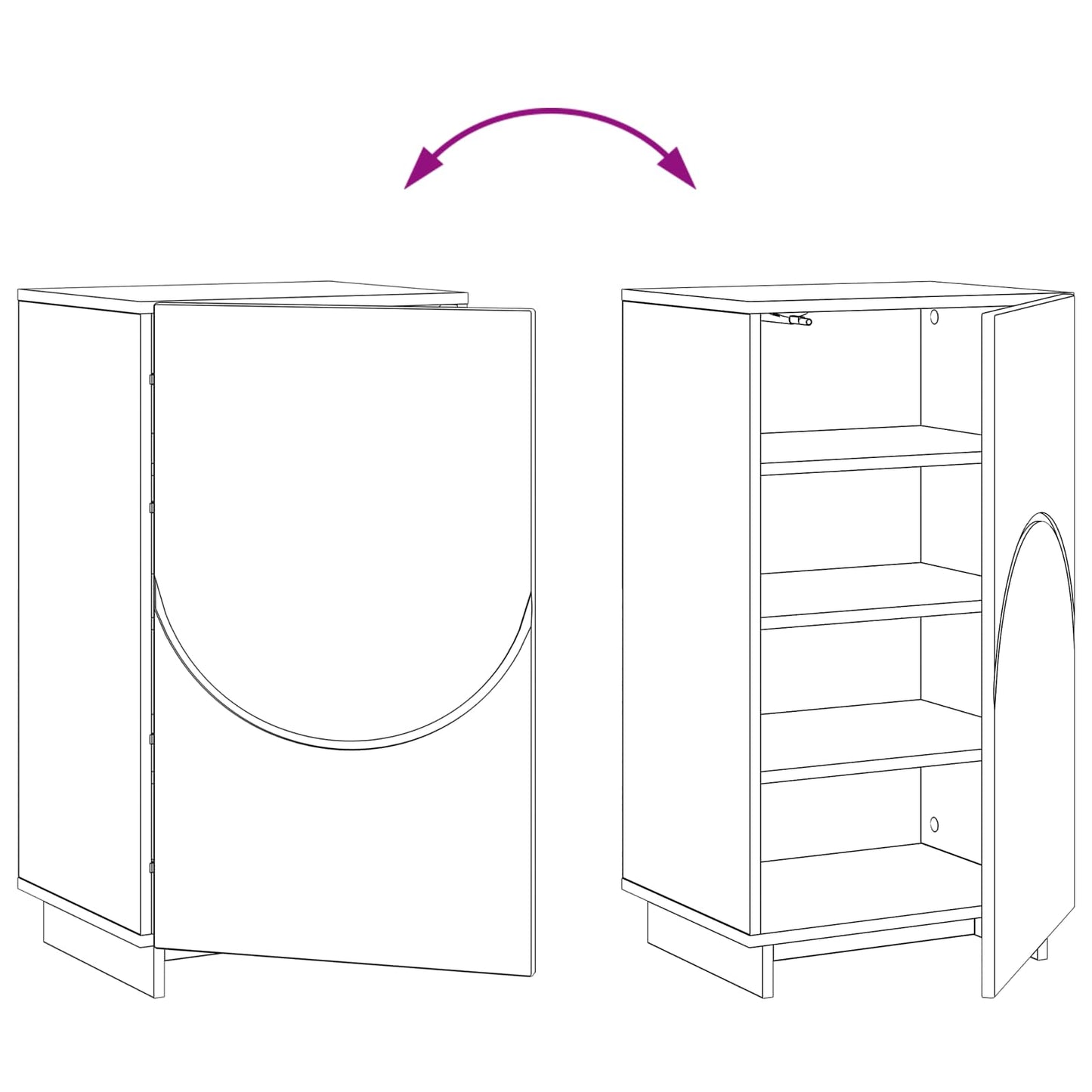 Sko skab 48 x 38 x 87,5 cm Konstrueret træ Røget eg