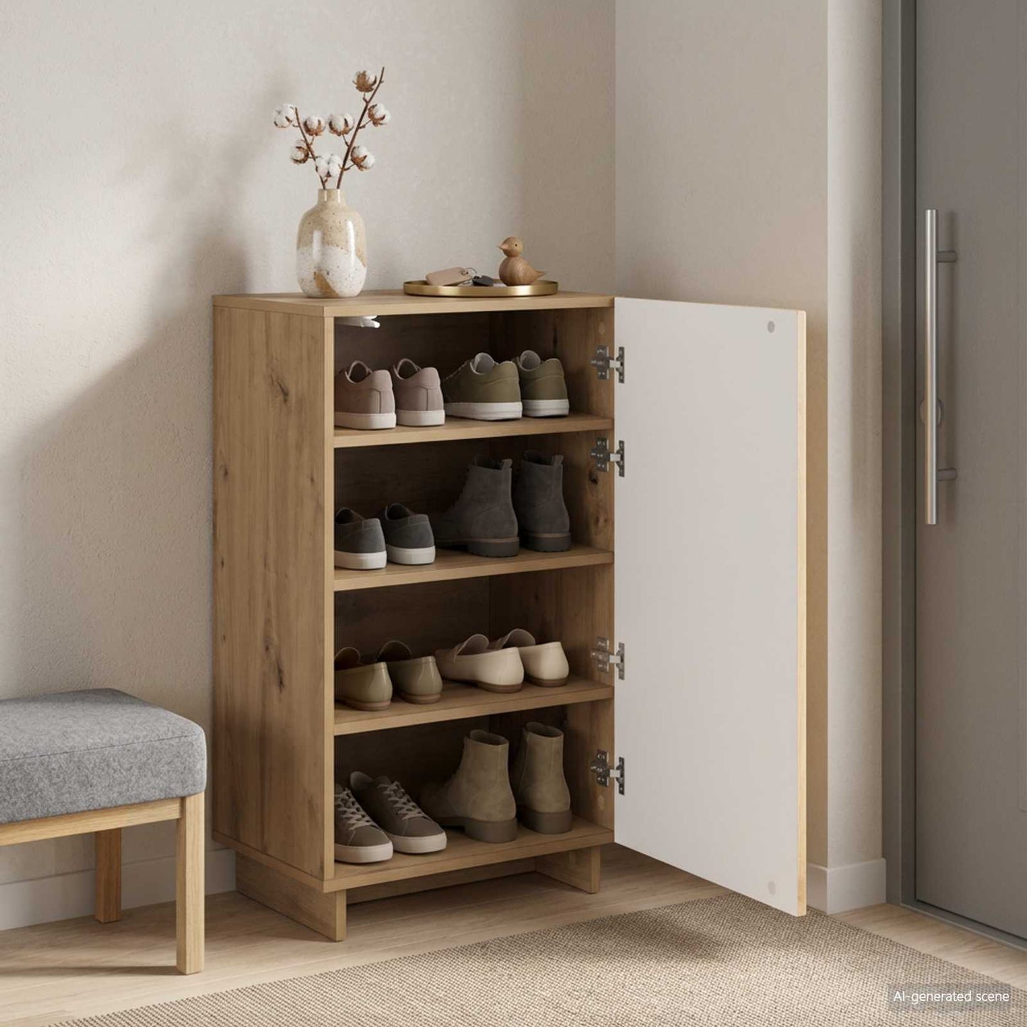 Sko skab 48 x 38 x 87,5 cm Konstrueret træ Artisan-eg