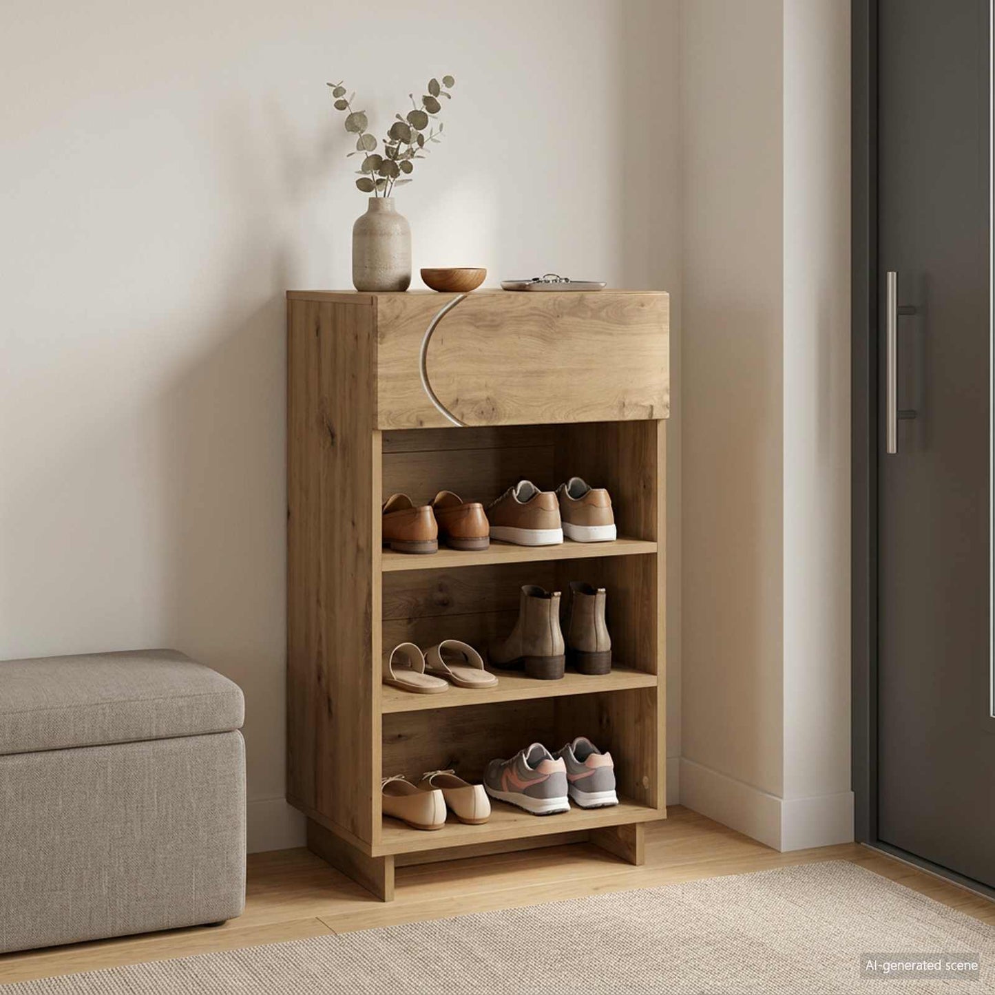 Sko skab 48 x 38 x 87,5 cm Konstrueret træ Artisan-eg