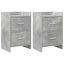 Sengeborde 2 pcs Betongrå 40 x 30 x 60 cm Konstrueret træ