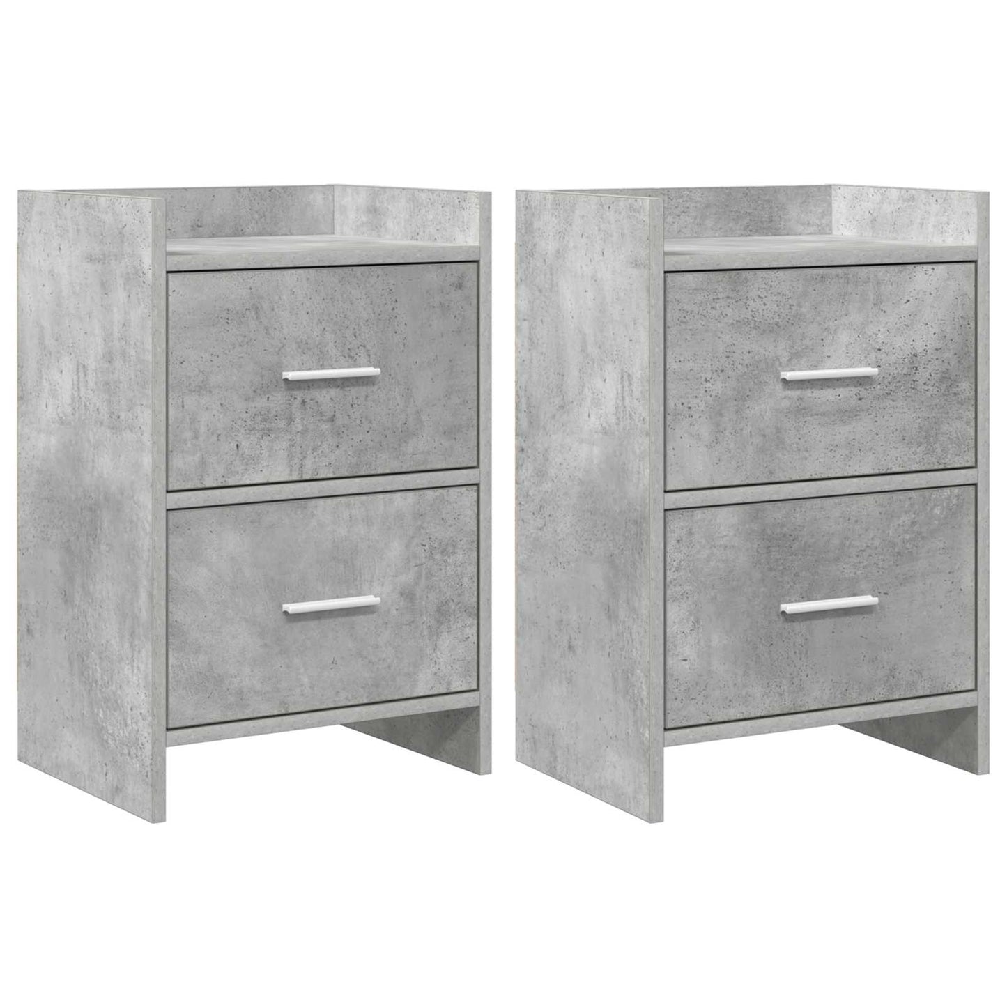 Sengeborde 2 pcs Betongrå 40 x 30 x 60 cm Konstrueret træ