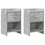 Sengeborde 2 pcs Betongrå 40 x 30 x 60 cm Konstrueret træ