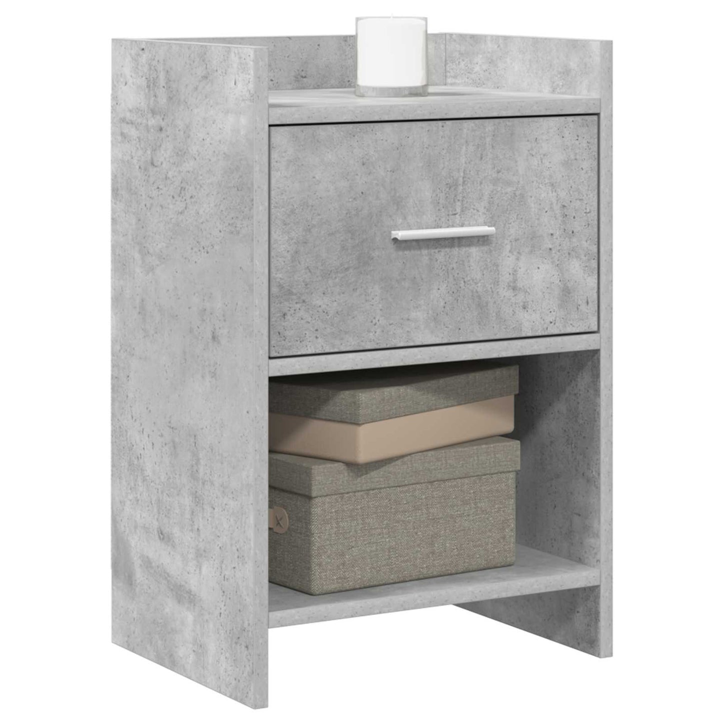 Sengeborde 2 pcs Betongrå 40 x 30 x 60 cm Konstrueret træ