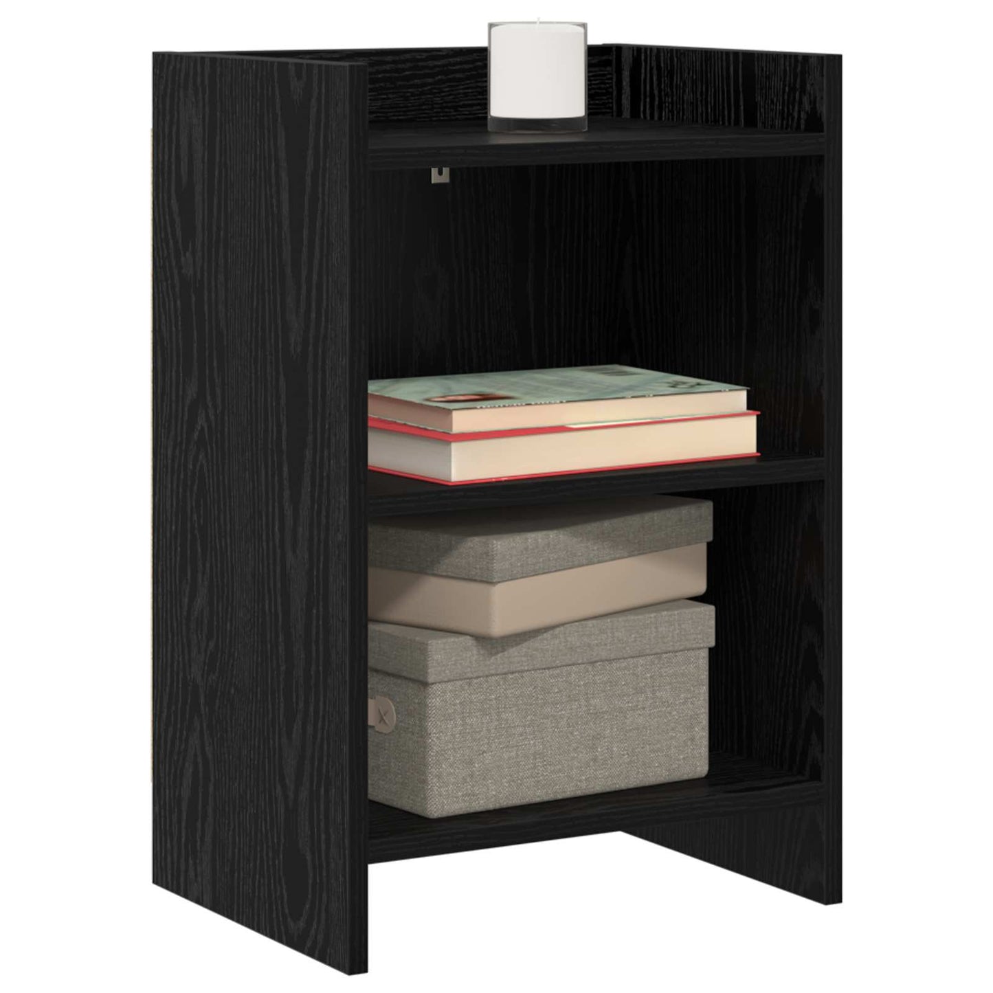 Sengeborde 2 stk. Sort eg 40 x 30 x 60 cm Konstrueret træ