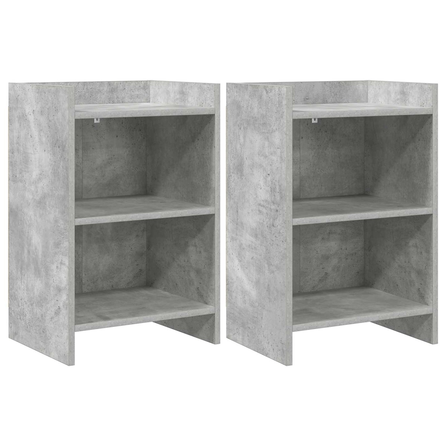 Sengeborde 2 pcs Betongrå 40 x 30 x 60 cm Konstrueret træ