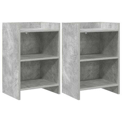Sengeborde 2 pcs Betongrå 40 x 30 x 60 cm Konstrueret træ